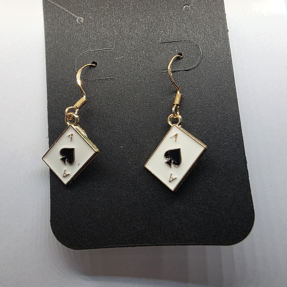Playing‎ Cards Black Spade Aces Earrings Handmade HypoallergenicBUNDLE to SAVE